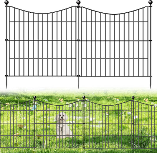 10 Panels No Dig Dog Fence Outdoor for Yard, 24 in(H) X 20 ft(L) Decorative Tall Garden Fence