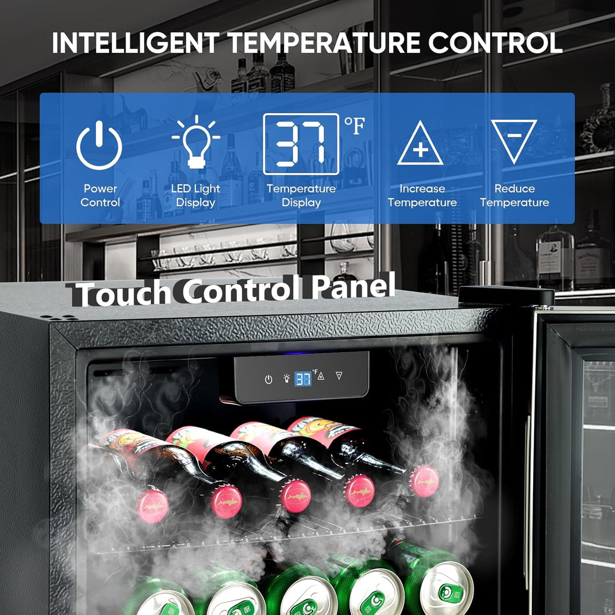 120 Can Beverage Refrigerator ??Mini Fridge with Glass Door for Soda Beer or Wine, Beverage Cooler