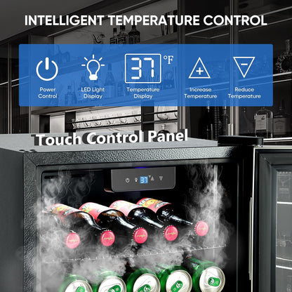 120 Can Beverage Refrigerator ??Mini Fridge with Glass Door for Soda Beer or Wine, Beverage Cooler