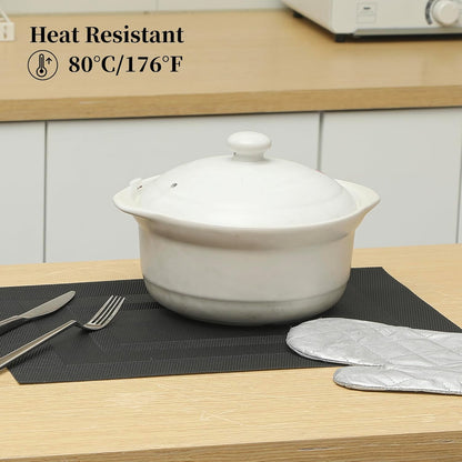 Leetaltree Black Frame Placemats Set of 6 - Heat Resistant Non-Slip Place mats for Dining Table