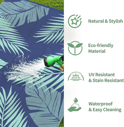 GENIMO Outdoor Rug 5' x 8' Waterproof for Patios Clearance, Reversible Outdoor Plastic Straw