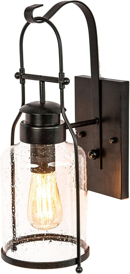 Muskoka Lifestyle Products Rustic Wall Light Lantern with Retro Industrial loft Lantern Look in