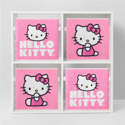 Hello Kitty Set of 2 Storage Cubes with Handles, Durable Foldable Fabric Organizer Bins for