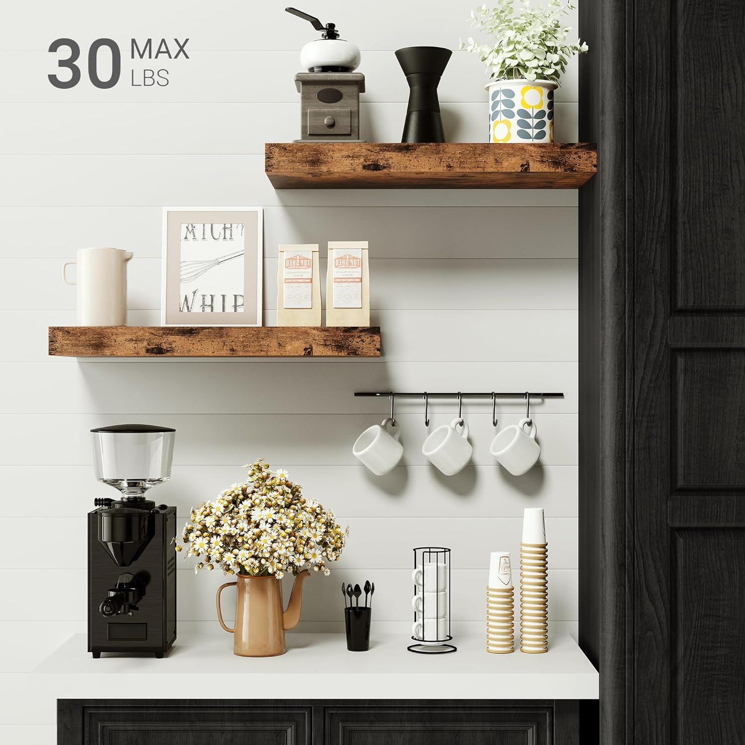 Floating Shelves for Wall, 16 inchs x 6.7” deep x 1.4” Bathroom Shelf Bedroom, Living Room