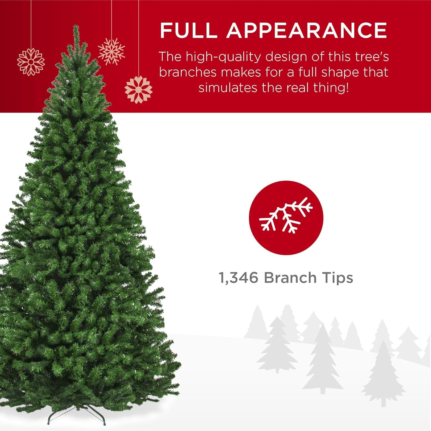Best Choice Products Artificial Christmas Tree, 7.5ft Premium Unlit Realistic Spruce Holiday Décor