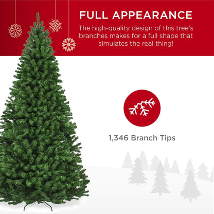 Best Choice Products Artificial Christmas Tree, 7.5ft Premium Unlit Realistic Spruce Holiday Décor