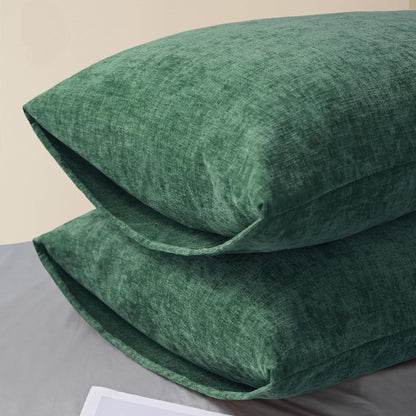 CaliTime Throw Pillow Covers Decorative 20 X 26 Inches Pack of 2 Cozy Chenille Standard Pillow