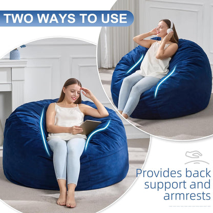 Hobestluk 4FT Bean Bag Chair Giant Bean Bag Chairs for Adults Large Bean Chairs with Removable