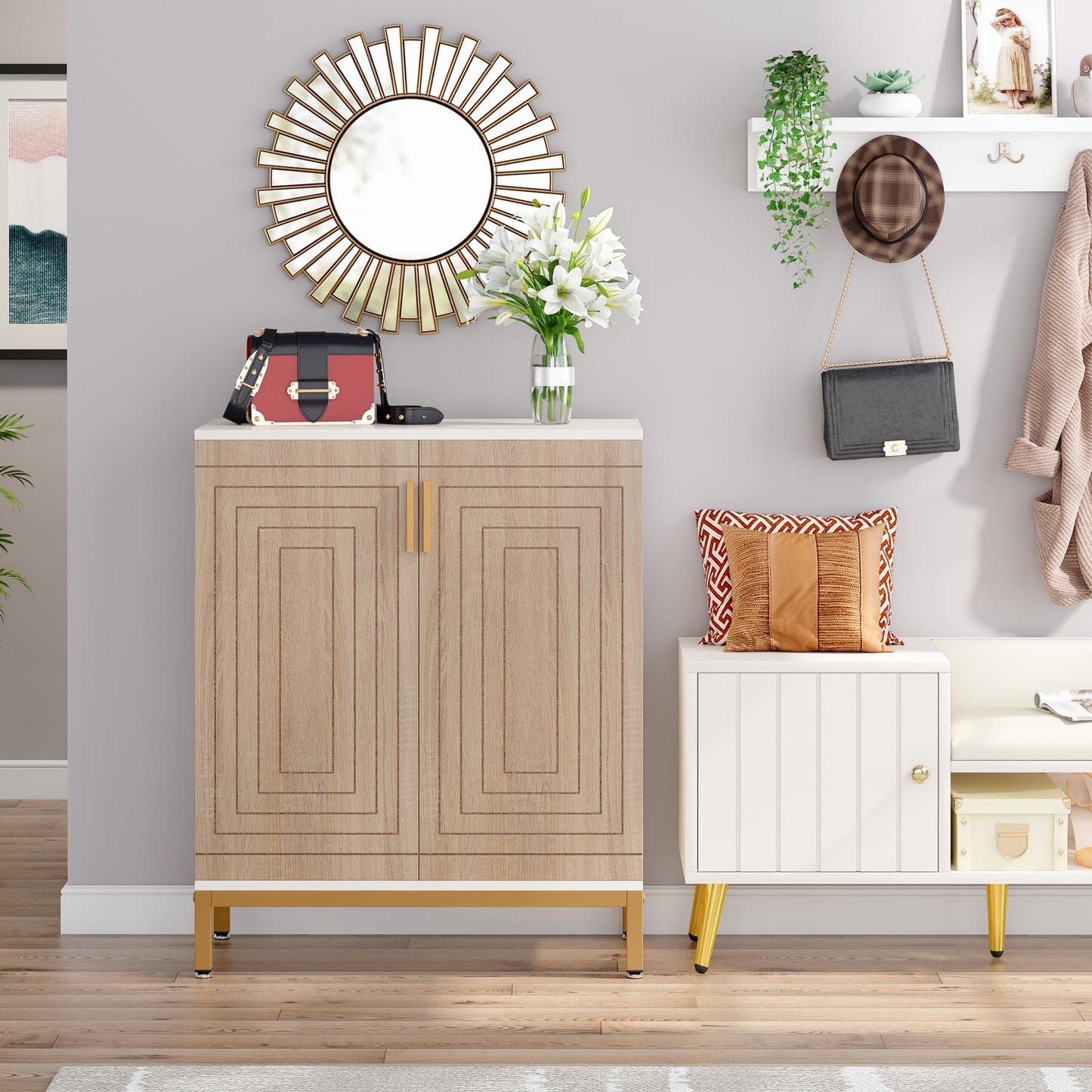 Tribesigns Shoe Cabinet with Doors, 20 Pairs Entryway Shoe Storage Cabinet with Shelves, 5-Tier