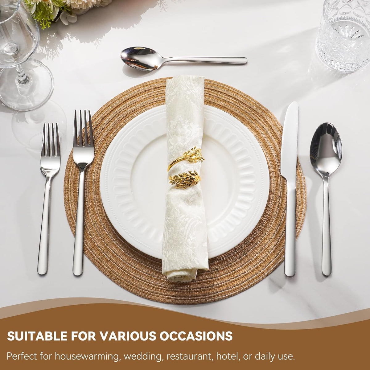 60 Piece Stainless Steel Silverware Set for 12, 18/10 Silverware Set, Flatware Set for 12, 18/10