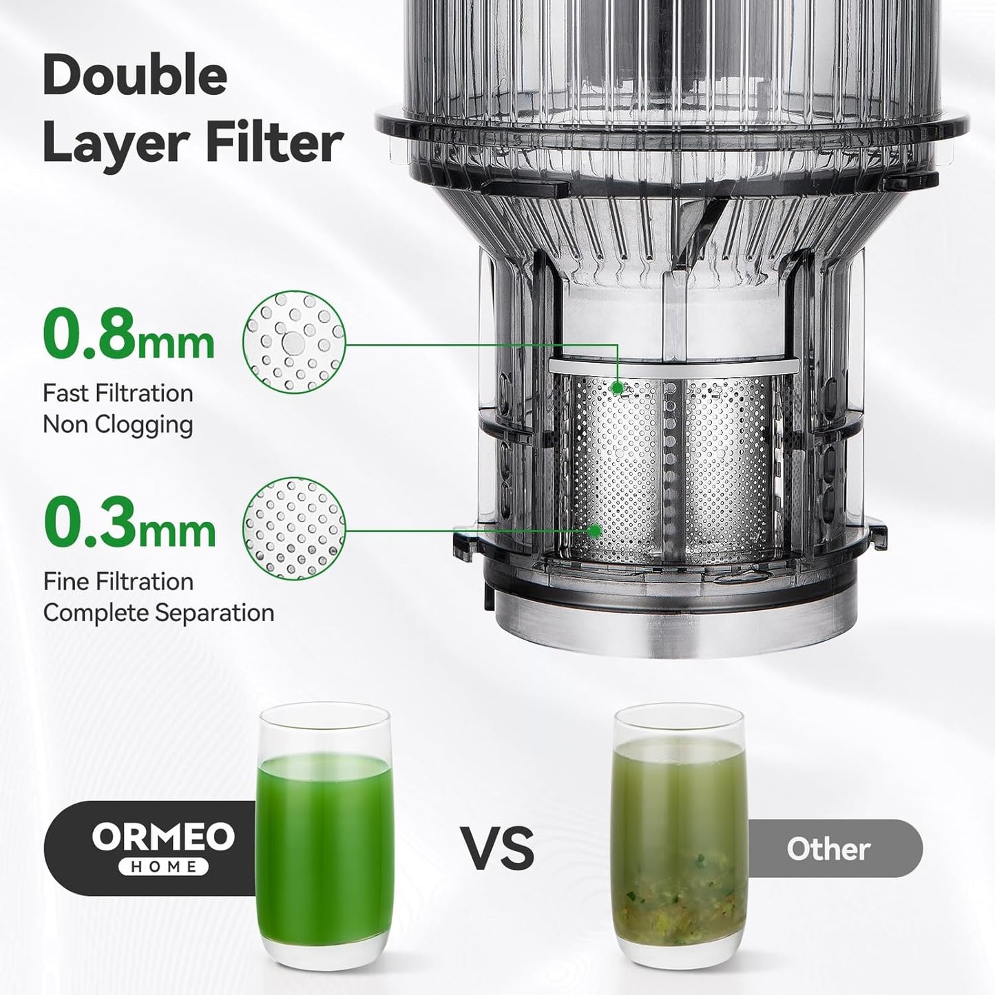 Juicer Machines, Cold Press Juicer with 5.0” Large Feed Chute Fit Whole Fruits & Vegetables