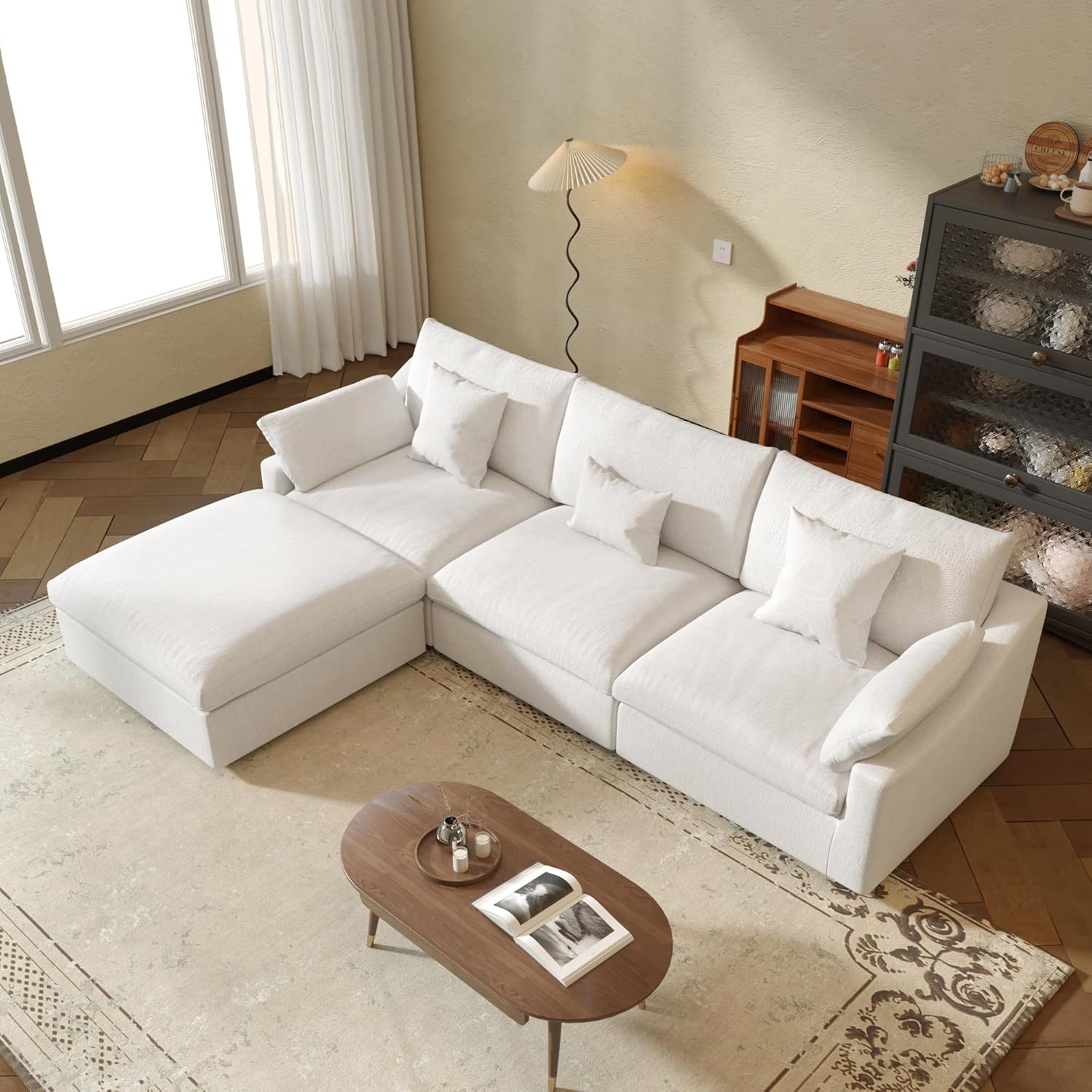 JACH L-Shaped Sectional Couches for Living Room, Cloud Sectional Couch with Deep Seat, Modular