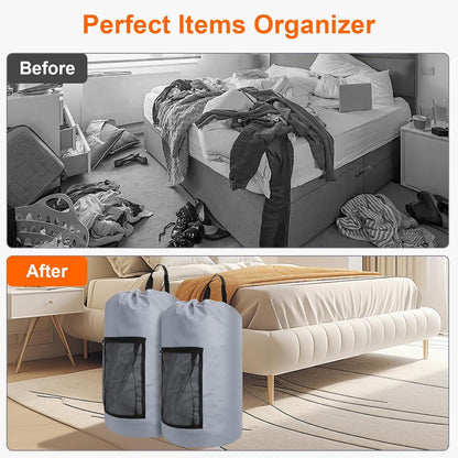Laundry Bag Backpack Durable Laundry Bag with Shoulder Straps and Mesh Pockets Portable Laundry
