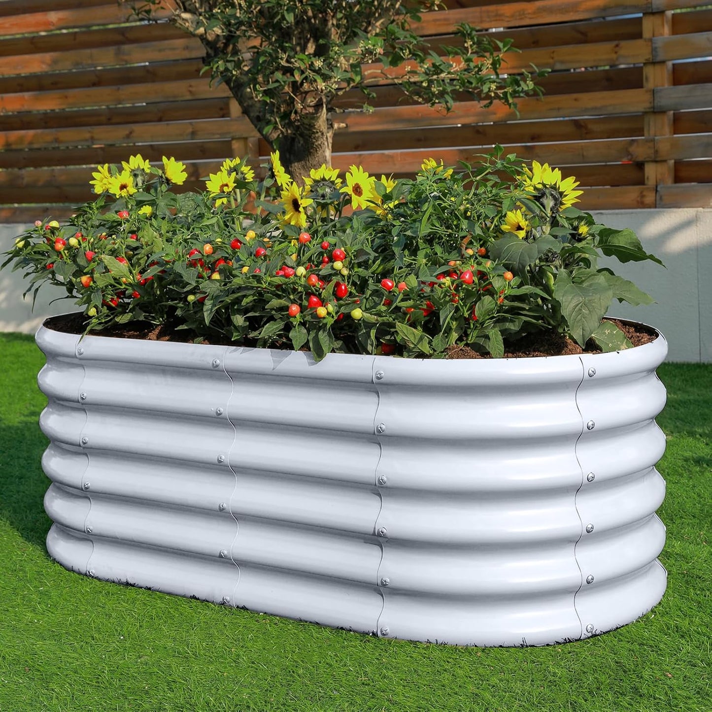 Land Guard 18“ Tall 4×2ft Galvanized Raised Garden Bed Kit, Galvanized Planter Garden Boxes