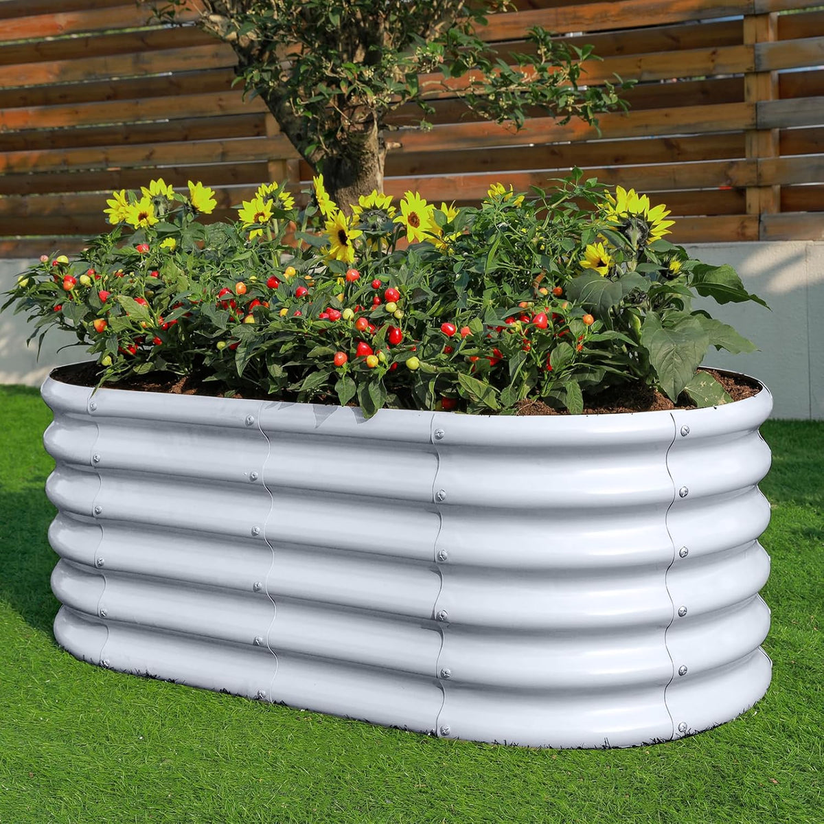 Land Guard 18“ Tall 4×2ft Galvanized Raised Garden Bed Kit, Galvanized Planter Garden Boxes