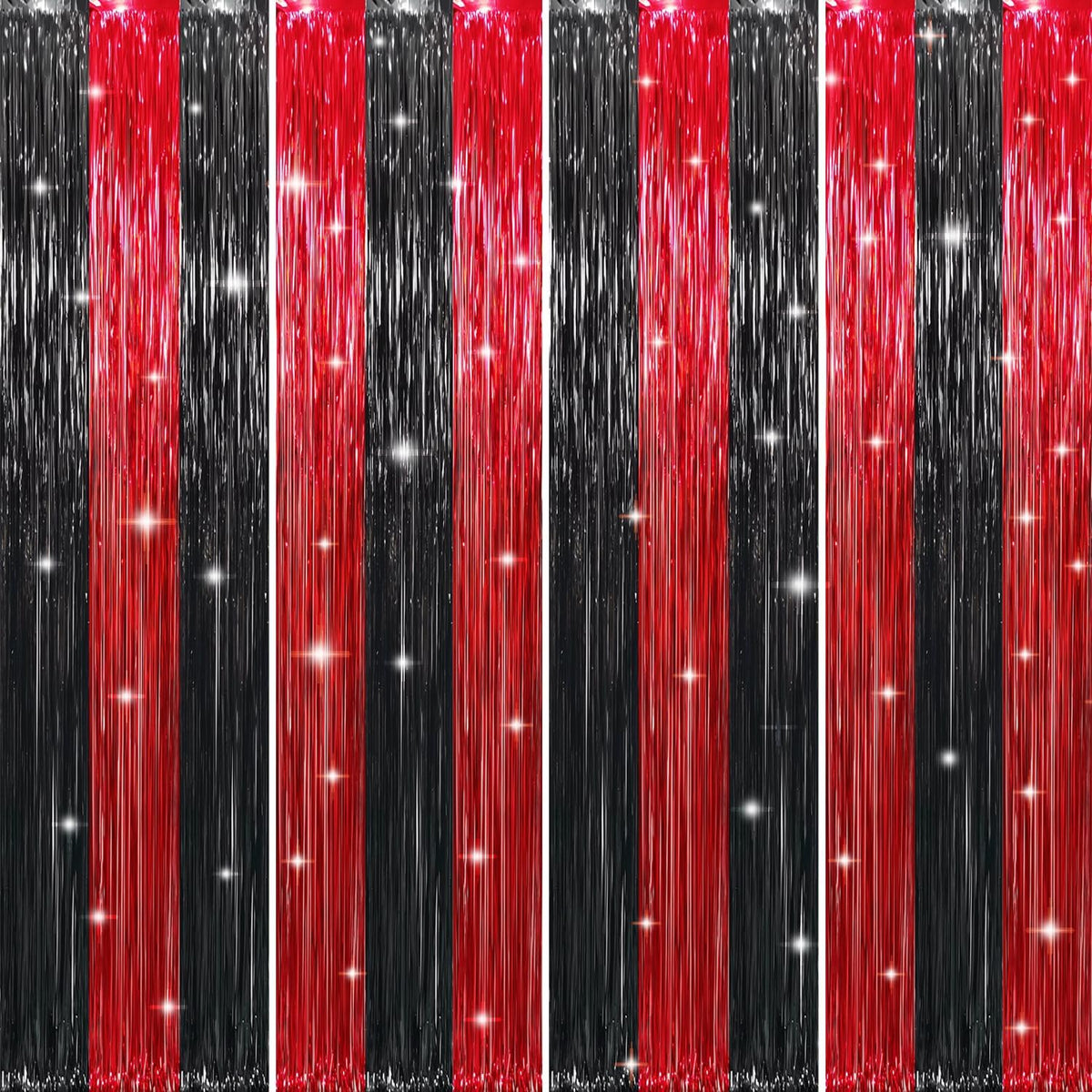GOER 3.2 ft x8.2 ft Metallic Tinsel Foil Fringe Curtains Party Photo Backdrop Party Streamers for