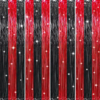 GOER 3.2 ft x8.2 ft Metallic Tinsel Foil Fringe Curtains Party Photo Backdrop Party Streamers for
