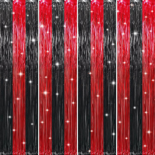 GOER 3.2 ft x8.2 ft Metallic Tinsel Foil Fringe Curtains Party Photo Backdrop Party Streamers for