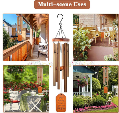 Memorial Gifts, 30" Wooden Sympathy Wind Chimes for Loss of Loved One