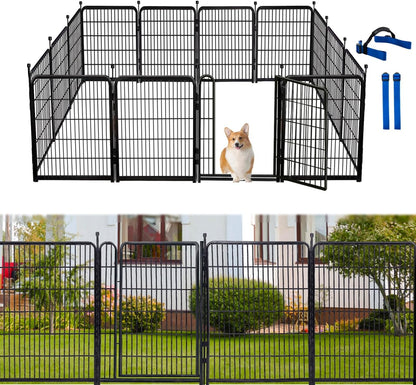 Tall Garden Fences and Borders for Dogs, 48 inch High Garden Fence, 12 Panels Total 26.6 Ft, 21 in