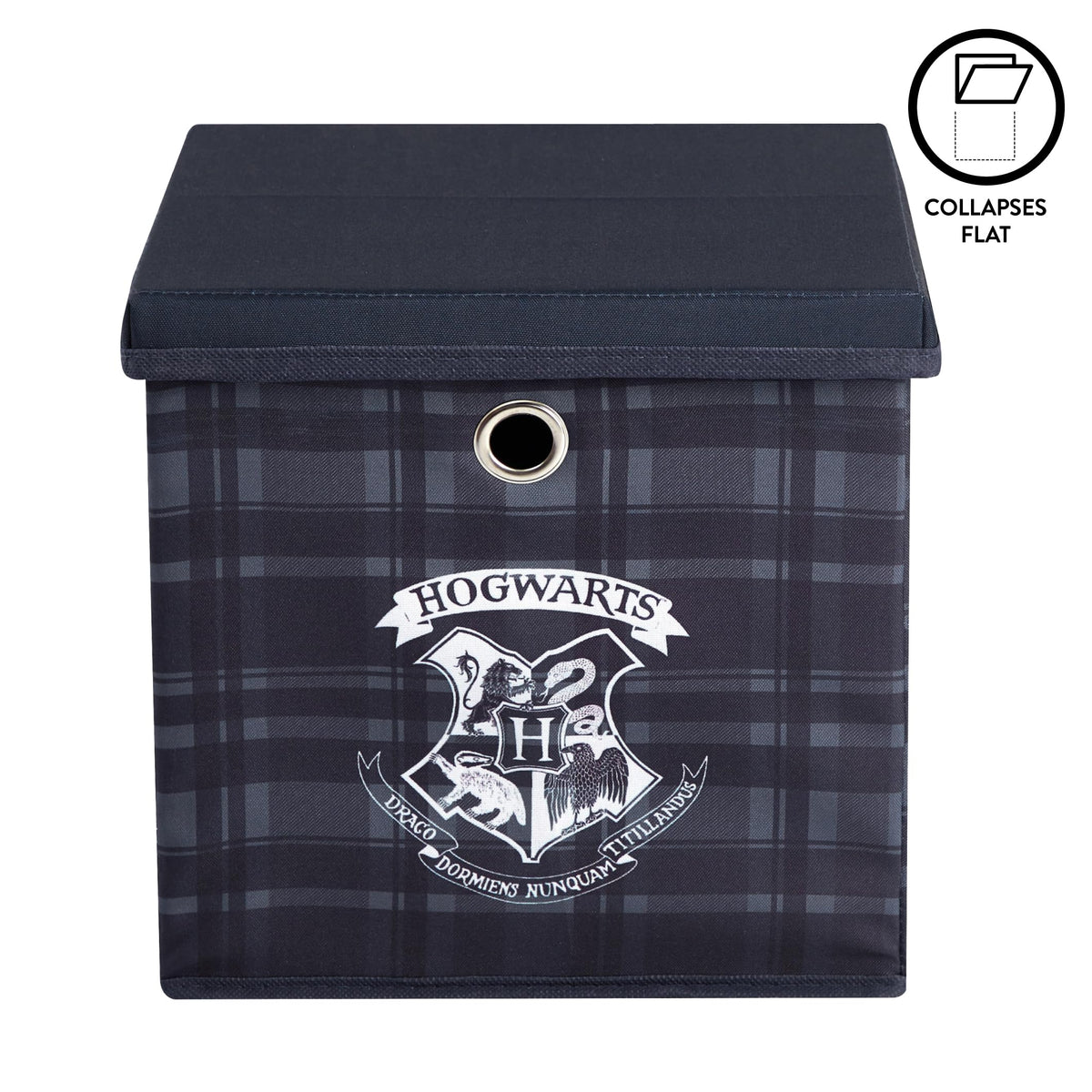 Harry Potter Collapsible Storage Cube with Removable Lid,10” x 10” x 10” Fabric Organizer Bin for