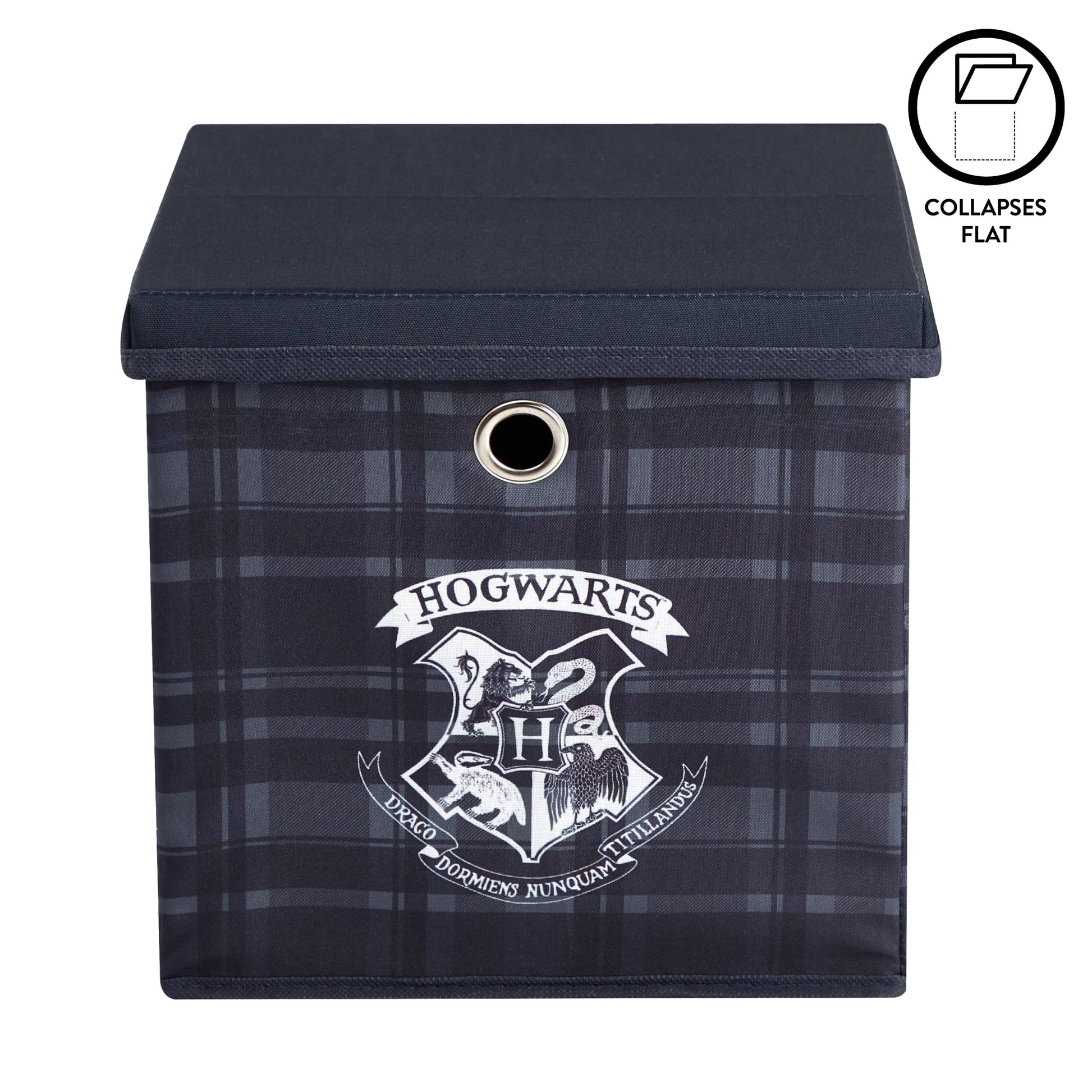Harry Potter Collapsible Storage Cube with Removable Lid,10” x 10” x 10” Fabric Organizer Bin for