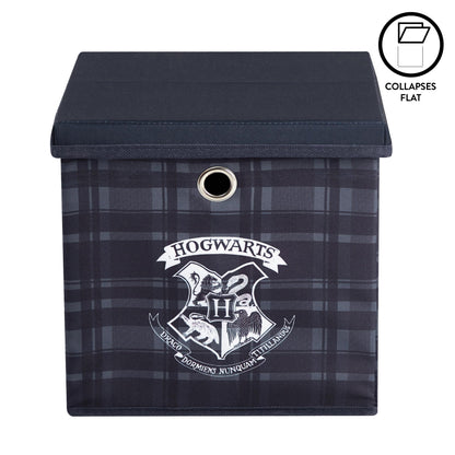 Harry Potter Collapsible Storage Cube with Removable Lid,10” x 10” x 10” Fabric Organizer Bin for