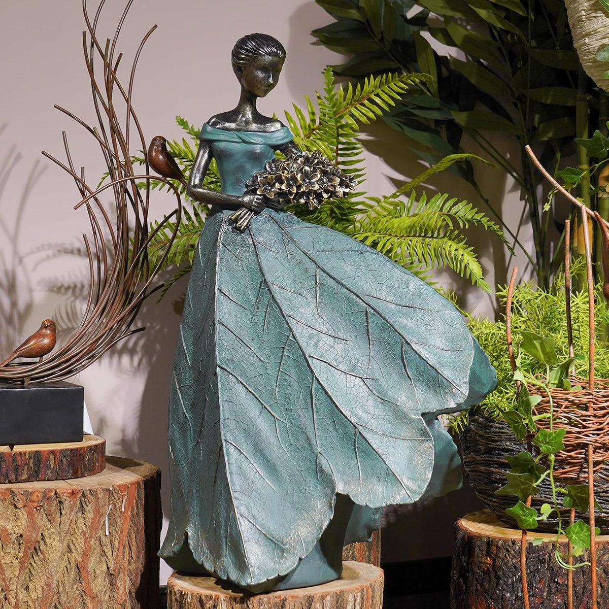 Guichifun Fairy Statue Collection Home Decoration - 22IN Leaf Angel Girls Resin Large Home Decor