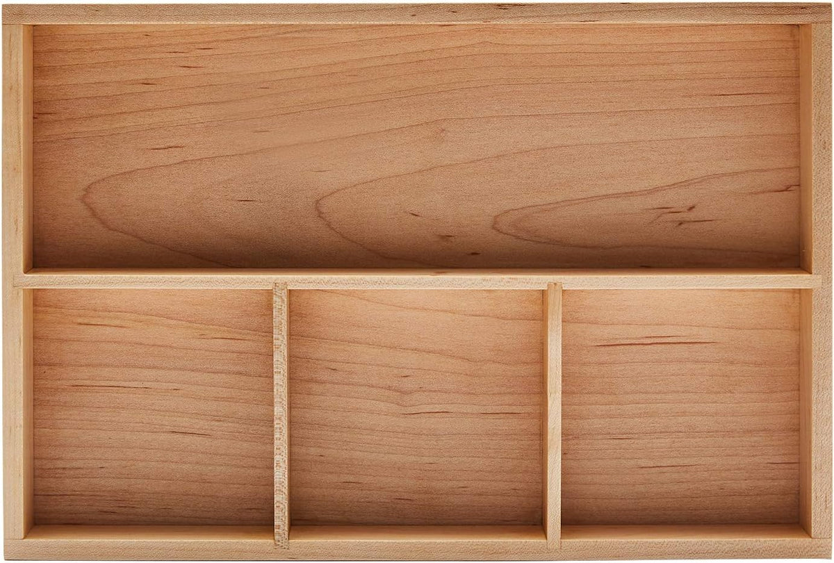 pandapark Wood Organizer Tray,Black Walnut,Desk & Drawer Storage Box (Maple Master)