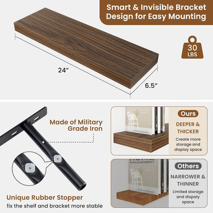 fuqing Floating Shelves for Wall, Bathroom Shelf Wall Mounted for Storage, Shelves with Invisible