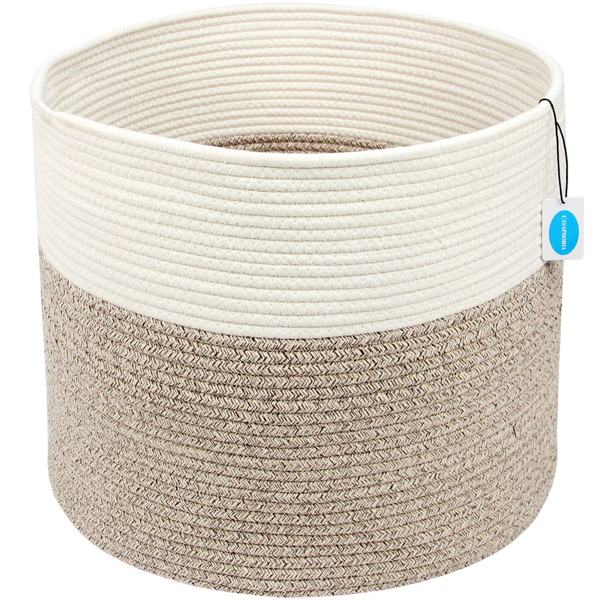 Casaphoria Large Cotton Rope Storage Baskets for Organizing with Built-in Handles,Tall Woven