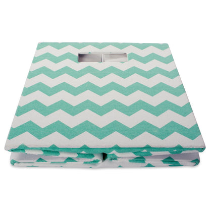 DII Collapsible Polyester Storage Cube, Chevron, Aqua, Large