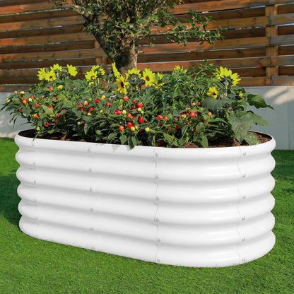 Land Guard 18“ Tall 4×2ft Galvanized Raised Garden Bed Kit, Galvanized Planter Garden Boxes