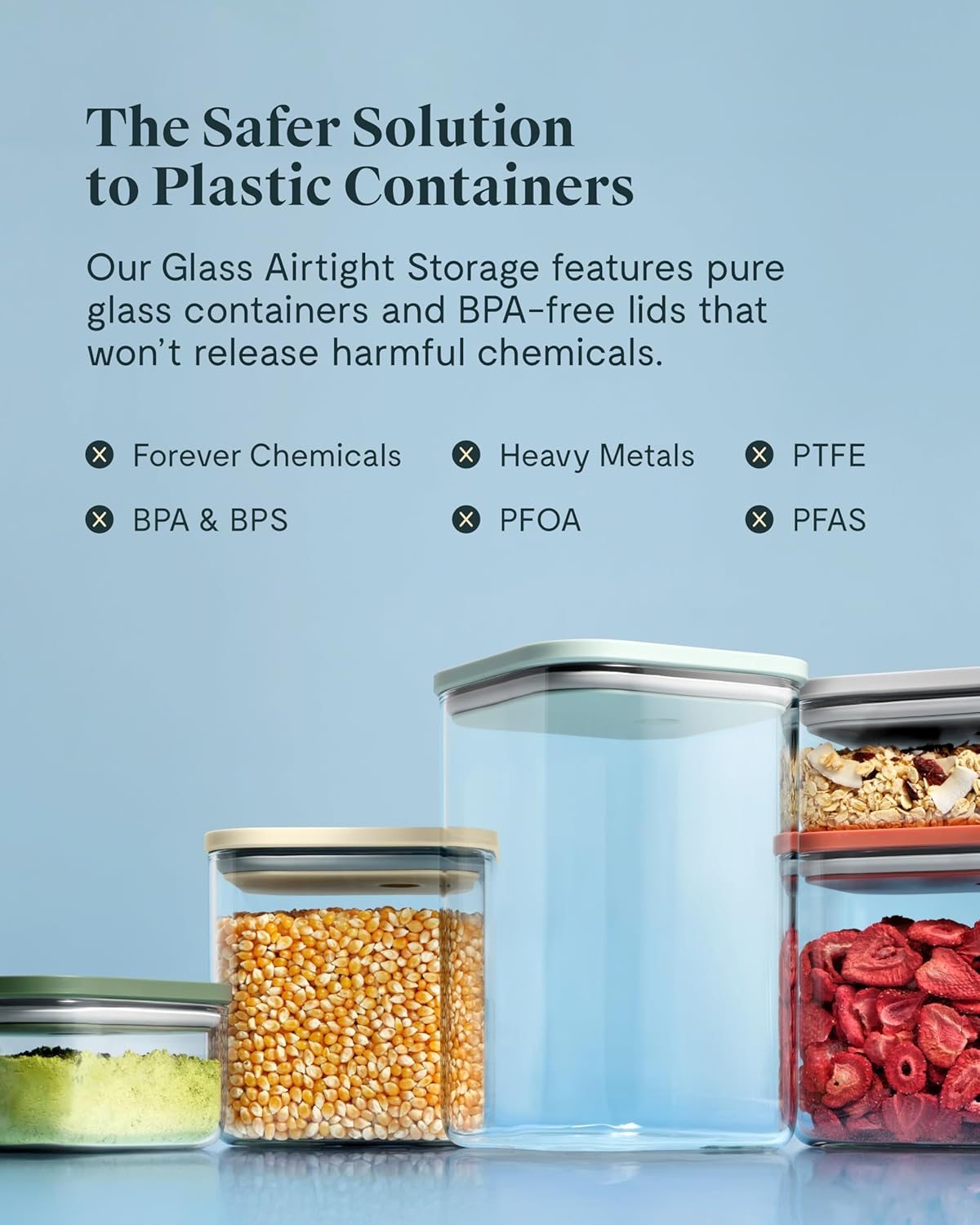 Caraway 4qt Glass Airtight Food Storage Container with Lid – Non-Toxic, BPA-Free Kitchen Storage