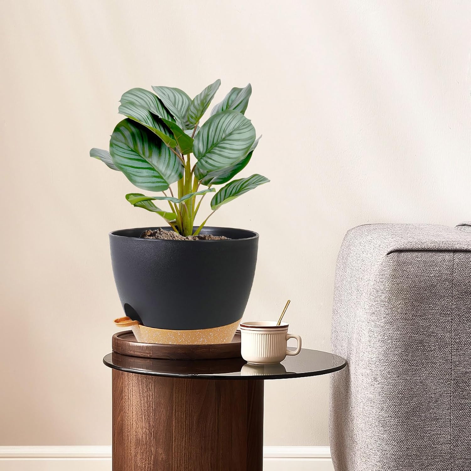 12/10/9 inch Large Self Watering Pots, Planter, Plant Pots with Mesh Drainage Holes for Indoor