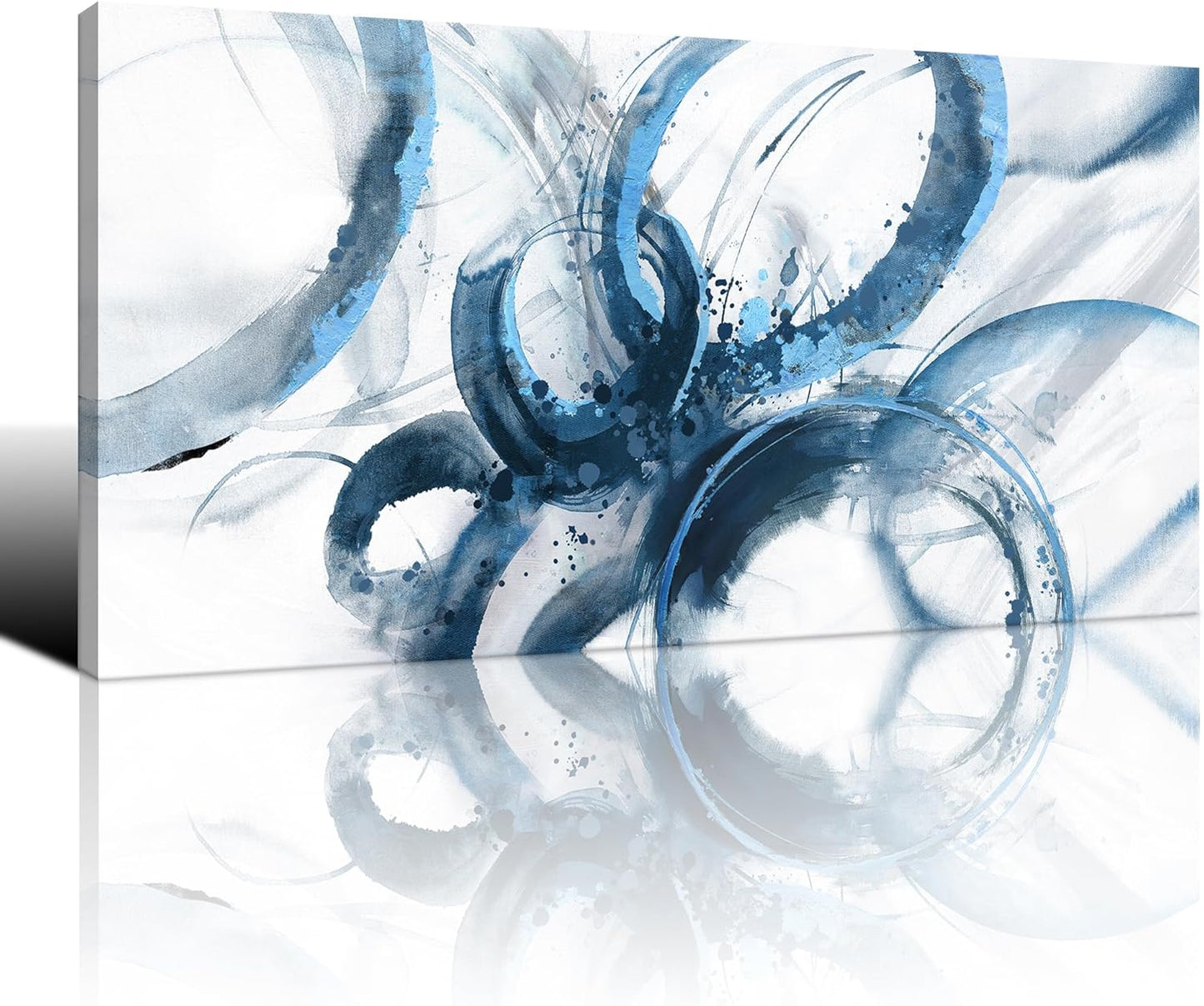 AJAZIKO Blue Wall Art Abstract Wall Decor Pictures for Living Room Wall Decoration Print Pictures