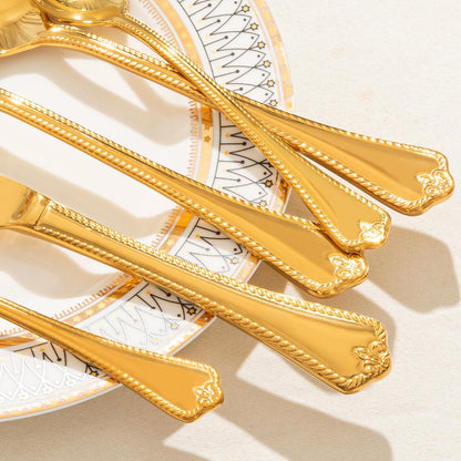 KINGSTONE Gold Silverware Set, 40-piece 18/10 Stainless Steel Flatware Set Cutlery Set for 8, for