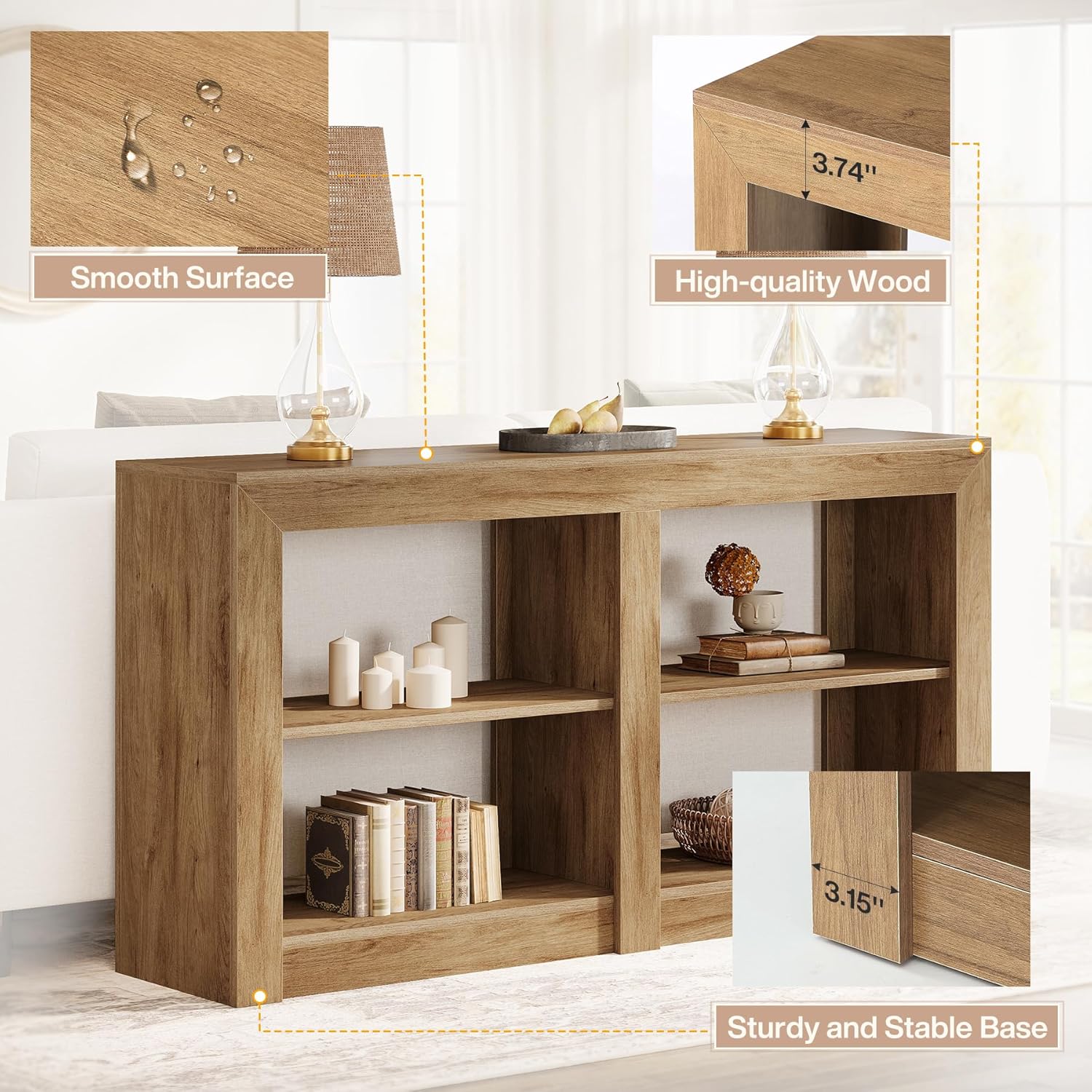 Tribesigns Farmhouse Console Table, Hallway Table for Entryway, Wood Console Behind Couch for
