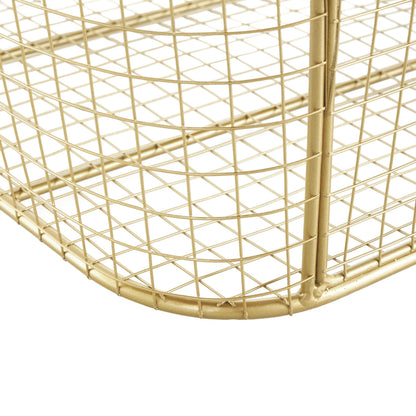 Deco 79 Metal Storage Basket, Basket 20" x 18" x 19", Gold