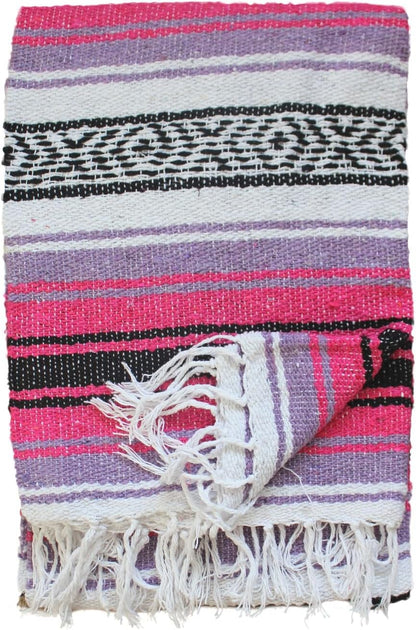 Del Mex Classic Mexican Blanket, Large Authentic Woven Falsa Throw (70"x50"), Artisan Southwest