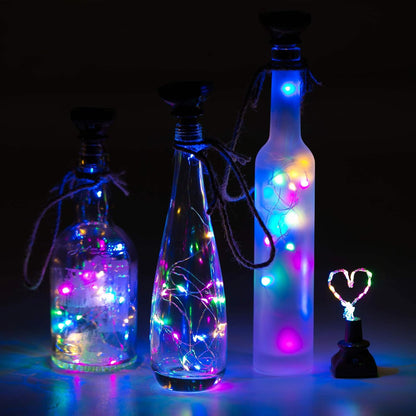 YJFWAL Upgraded 12 Pack Solar Wine Bottle Lights, 20 LEDs Waterproof Copper Light, Bottle Light