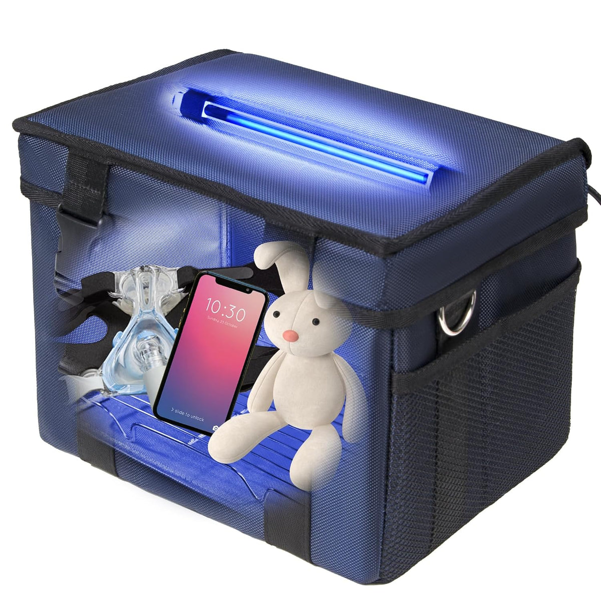 UV Sanitizer Box, 12L Ozone Portable Sanitizing and Cleaning Machine with 3-Level Timer, Foldable
