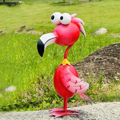 Kircust Flamingo Decor Yard Decorations Outdoor Garden Statue Outside Metal Bird Courtyard Art Pink