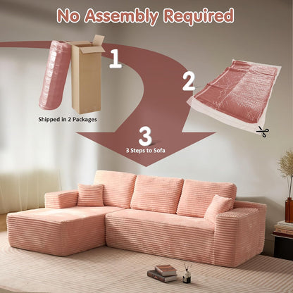 ovios 104" Cloud Sectional Couch with L-Shape Chaise,Modern Modular Sofa with Deep Seat