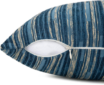 Yeiotsy Pack of 2, Modern Striped Throw Pillow Covers Bohemia Cushion Covers Home Decoration (Navy