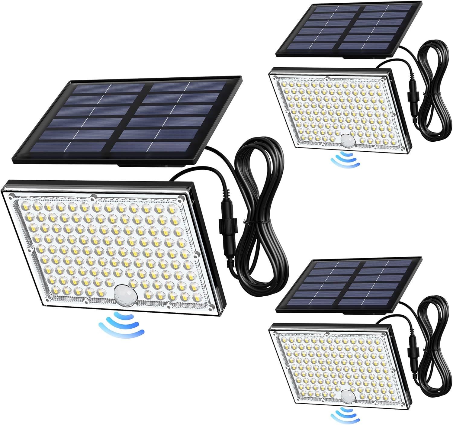 JACKYLED Solar Lights Outdoor Waterproof, Motion Sensor Flood Light 113 LED Bright Cool White Dusk