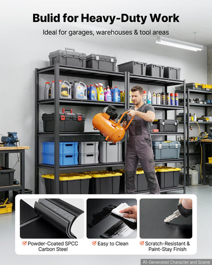 VEVOR Storage Shelves, 5-Tier Adjustable, 3000 lbs Capacity, Heavy Duty Garage Storage Shelving