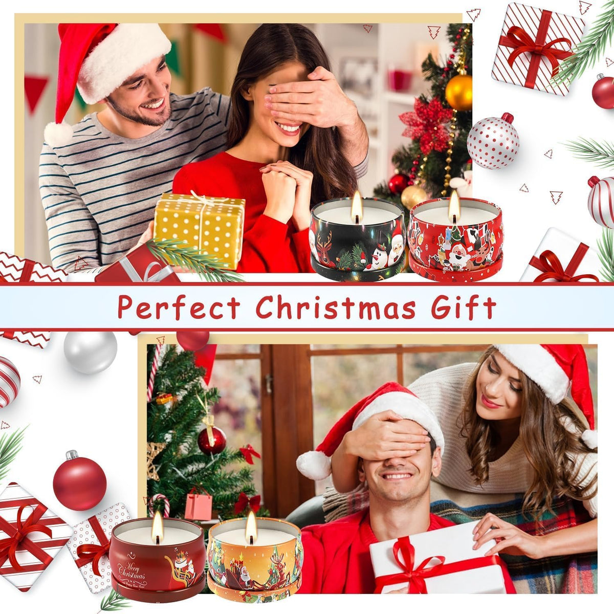 36 Pack Christmas Scented Candles Set for Home, Relaxing Stress Relief, Aromatherapy - Natural Soy