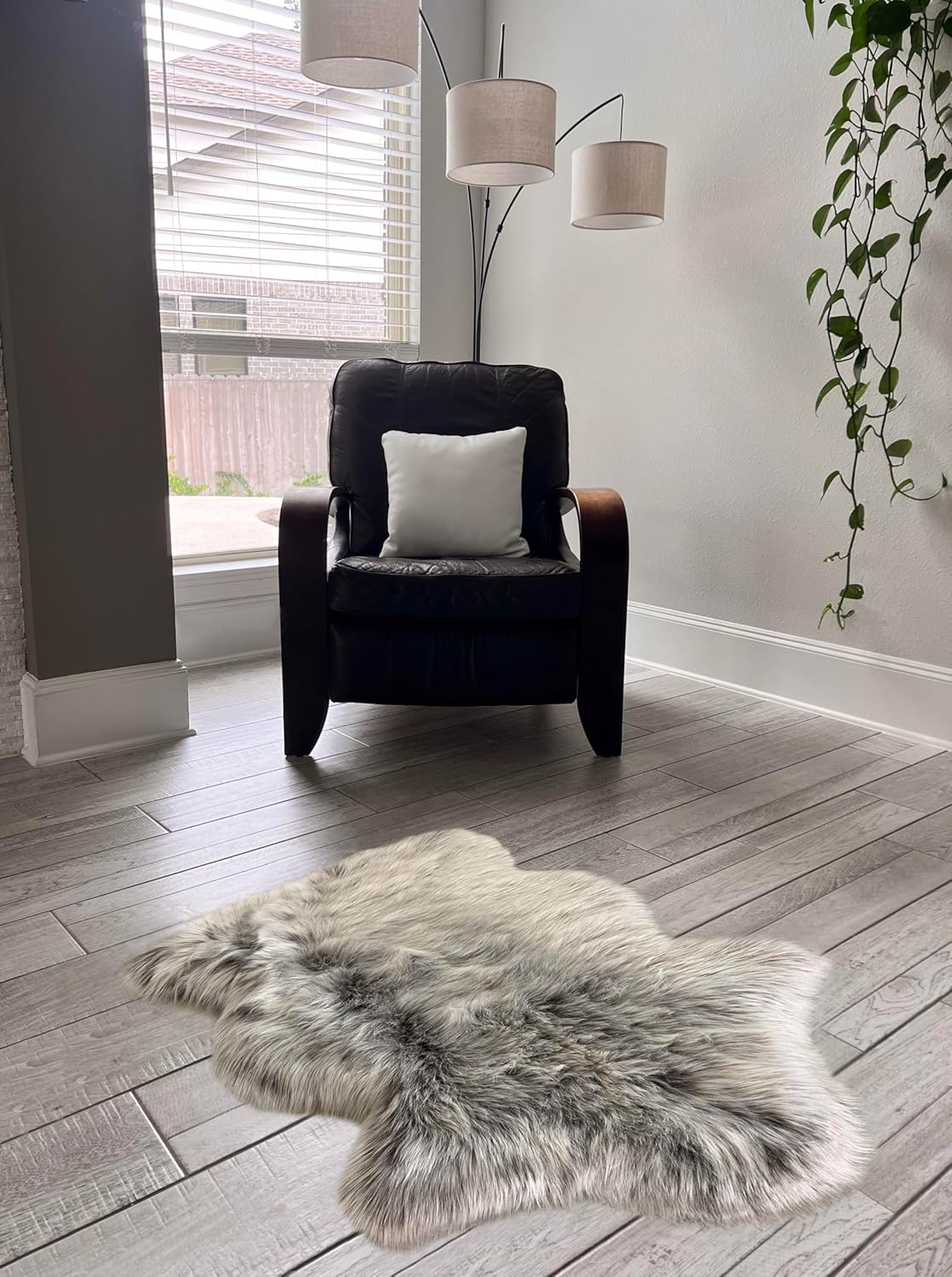 LAMBZY Faux Sheepskin Super Soft Hypoallergenic Free Shape Silky Shag Rug, Luxury Shaggy Plush