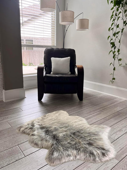 LAMBZY Faux Sheepskin Super Soft Hypoallergenic Free Shape Silky Shag Rug, Luxury Shaggy Plush